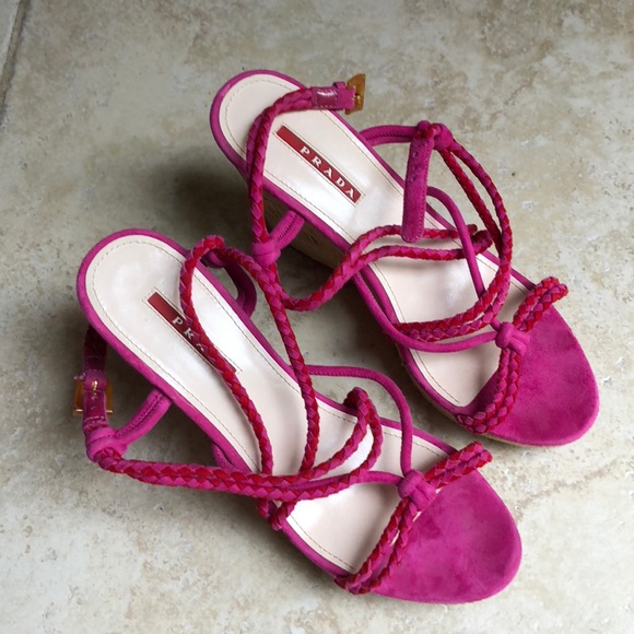 Prada strappy wedge sandals - Picture 3 of 4
